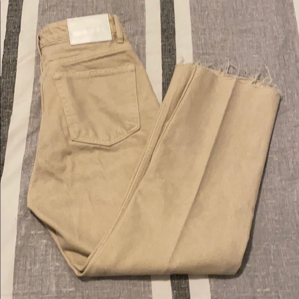 ZARA 100% cotton beige denim jeans